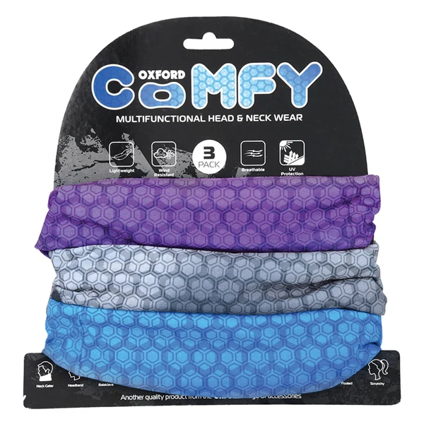 Oxford Comfy Prismatic Head & Neck Tube 3 Pack